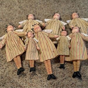Primitive Cloth Angel Ornament  Starch Stiff Mary Beth Baxter lot
